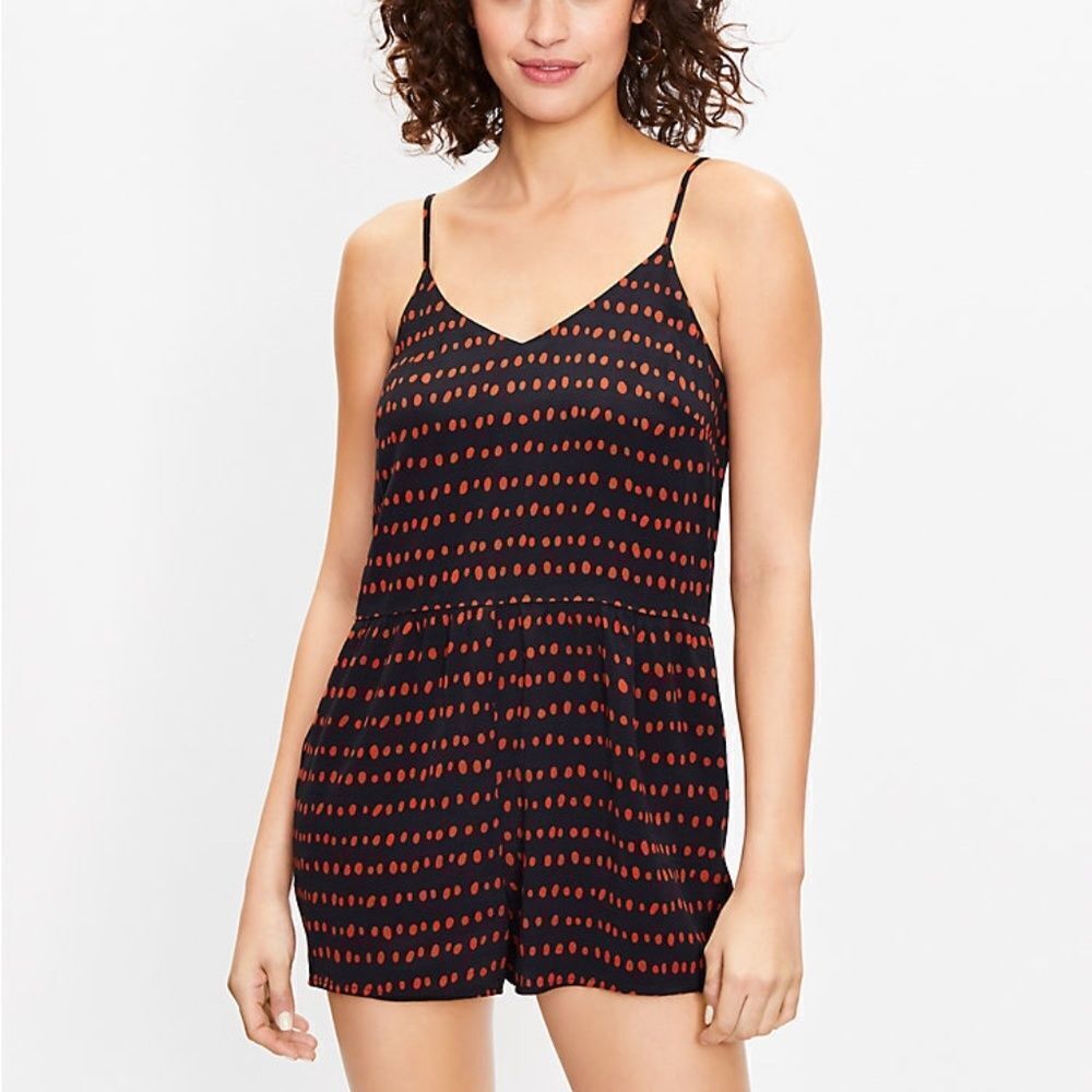 Loft Black Pearl Printstrappy Romper